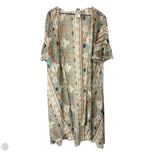 Kimono By Clothes Mentor In Brown & Green, Size: Xl