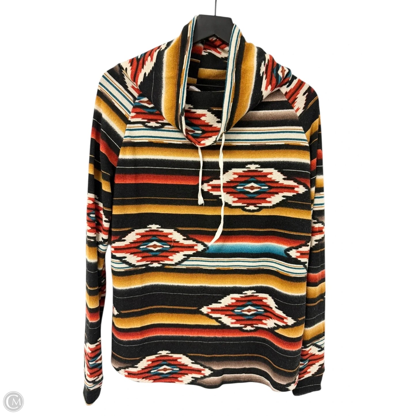 Sweatshirt Collar By Cyrus Knits In Black & Yellow, Size: L