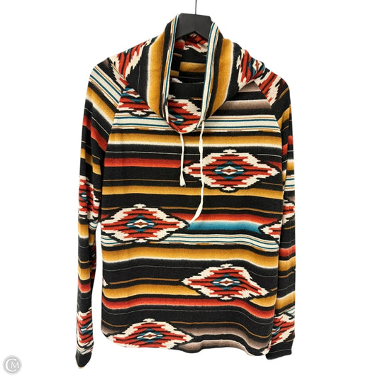 Sweatshirt Collar By Cyrus Knits In Black & Yellow, Size: L