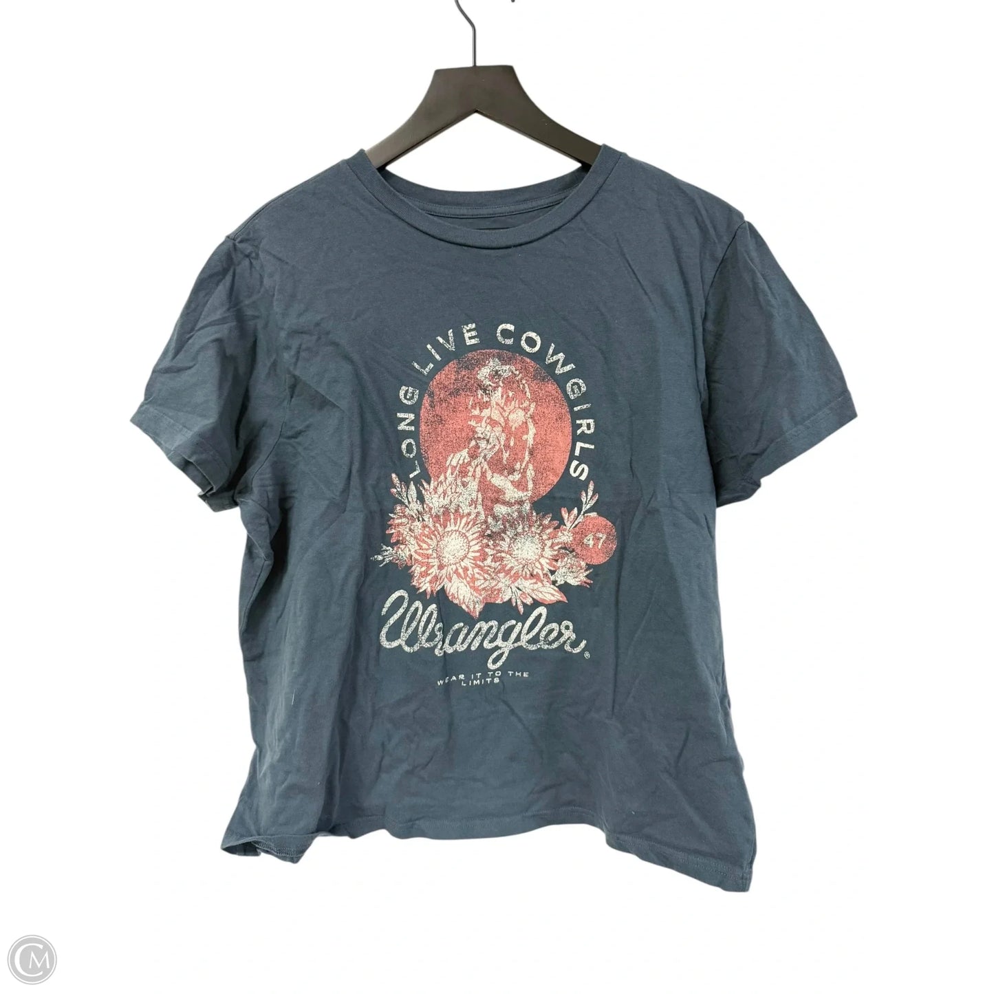 Top Short Sleeve By Wrangler In Blue, Size: Xl