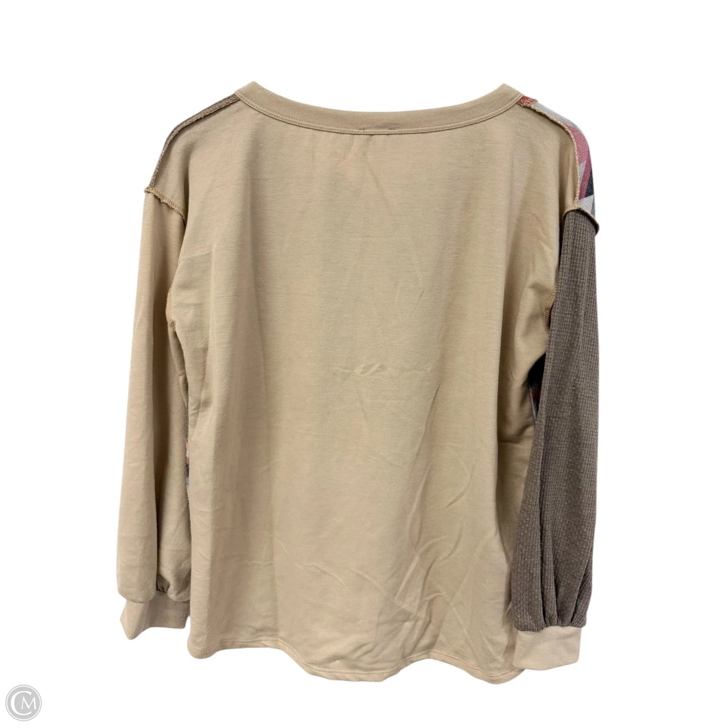 Top Long Sleeve By Bibi In Tan, Size: S