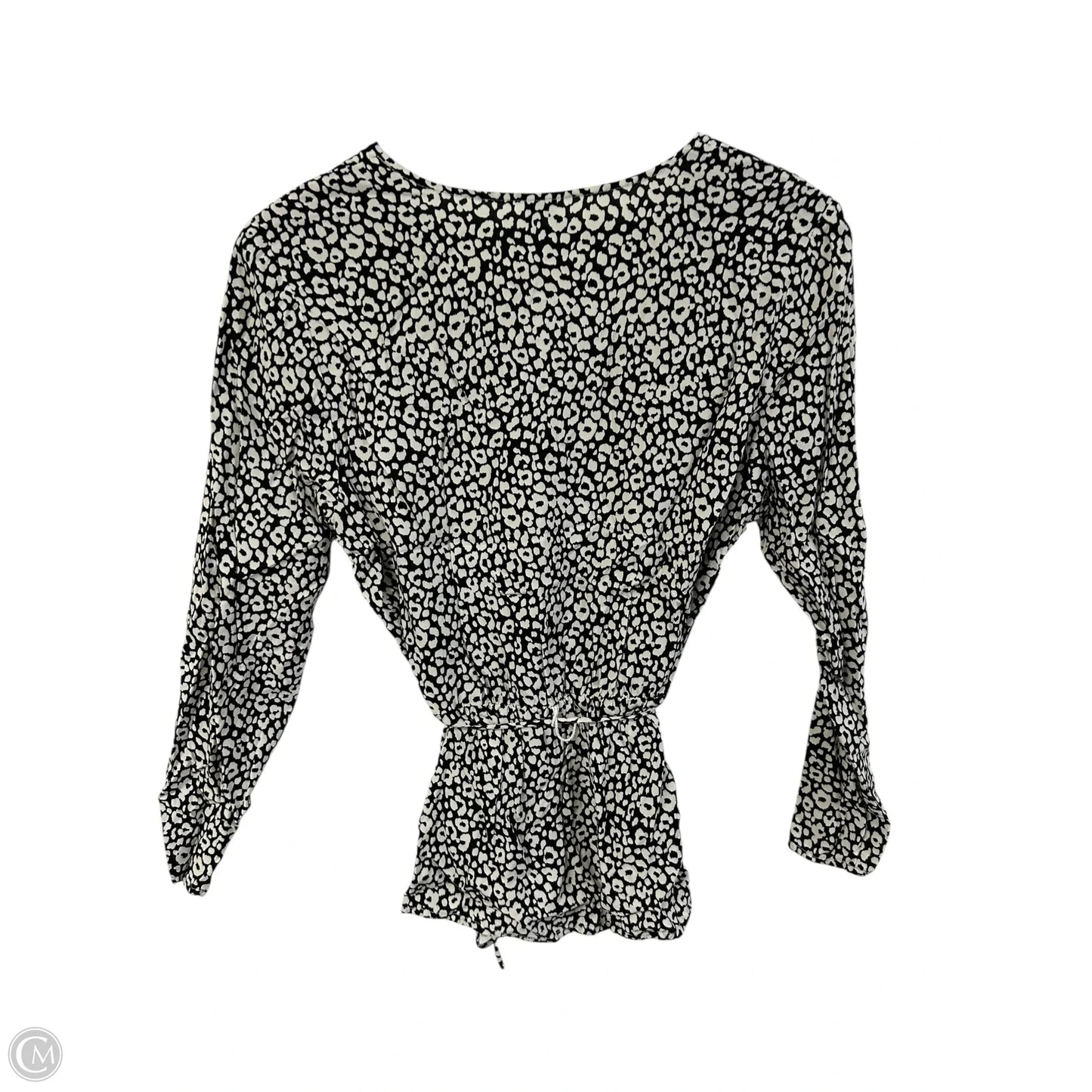 Top Long Sleeve By Old Navy In Black & Cream, Size: S