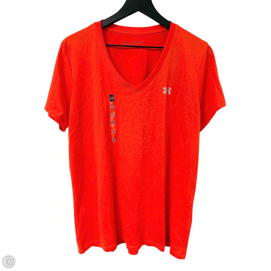 Athletic Top Short Sleeve By Under Armour In Orange, Size: Xxl