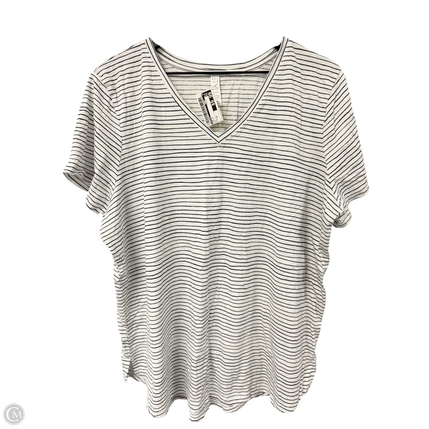 Top Short Sleeve By Stylus In White, Size: 2x