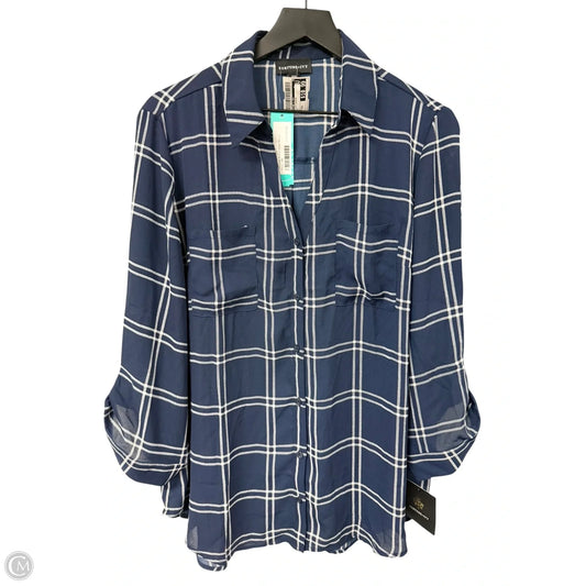 Top 3/4 Sleeve By Fortune & Ivy In Blue, Size: Xxl