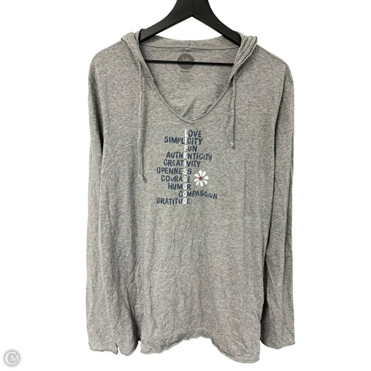 Top Long Sleeve By Life Is Good In Grey, Size: Xxl