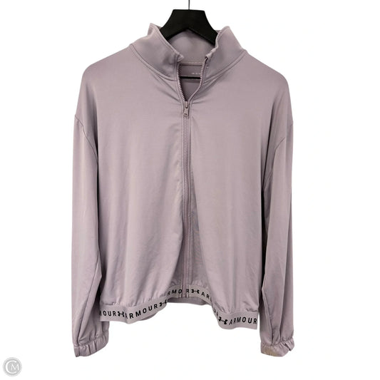Athletic Top Long Sleeve Collar By Under Armour In Purple, Size: L
