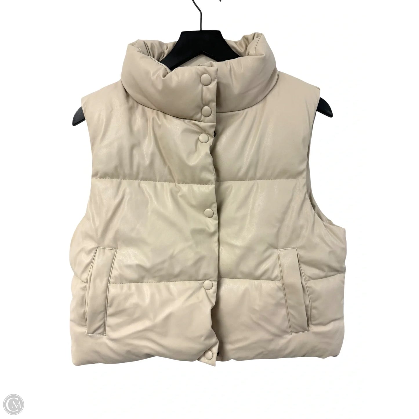 Vest Puffer & Quilted By Love Tree In Cream, Size: S