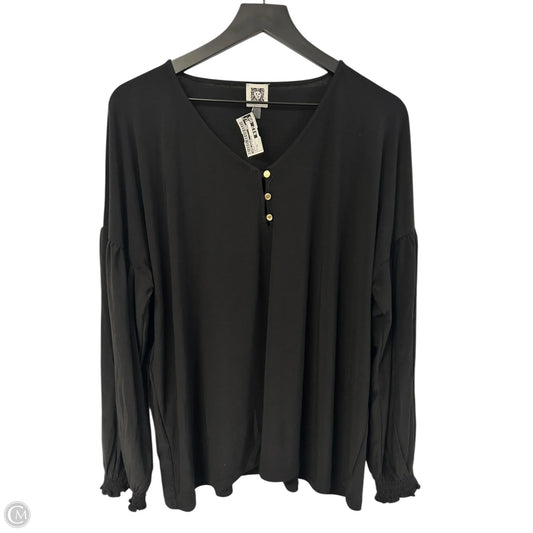 Top 3/4 Sleeve By Anne Klein In Black, Size: Xl