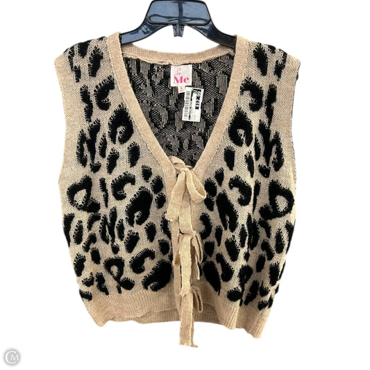 Vest Sweater By Clothes Mentor In Animal Print, Size: L