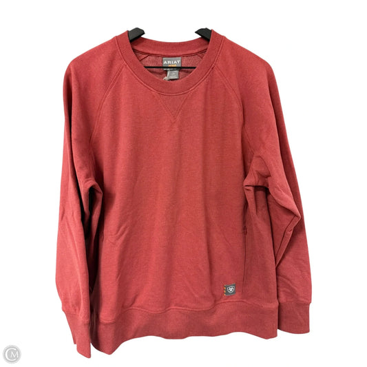 Sweatshirt Crewneck By Ariat In Red, Size: L