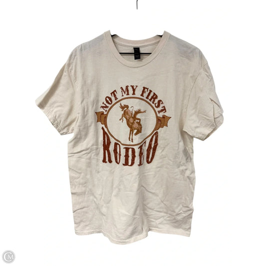 Top Short Sleeve Basic By Gildan In Ivory, Size: L