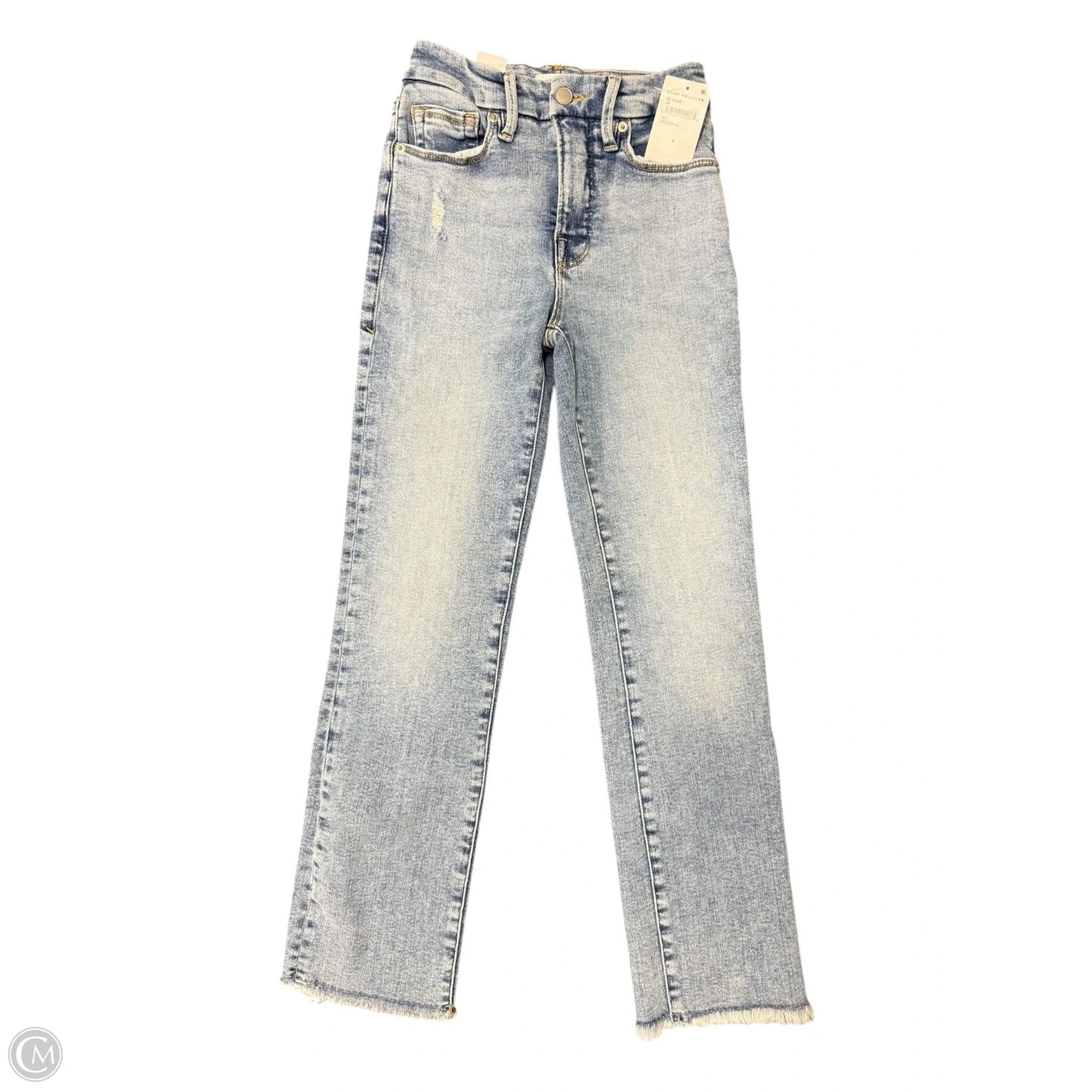 Jeans Straight By Good American In Blue Denim, Size: 0