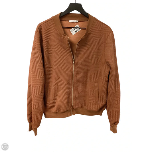 Jacket Shirt By Staccato In Orange, Size: L