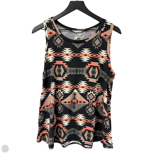 Top Sleeveless By Bombom In Black & Orange, Size: Xl