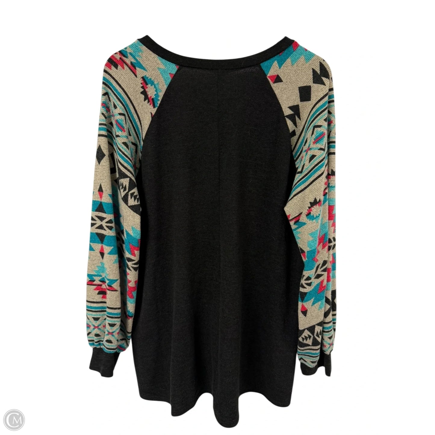 Top Long Sleeve By Clothes Mentor In Black, Size: 1x
