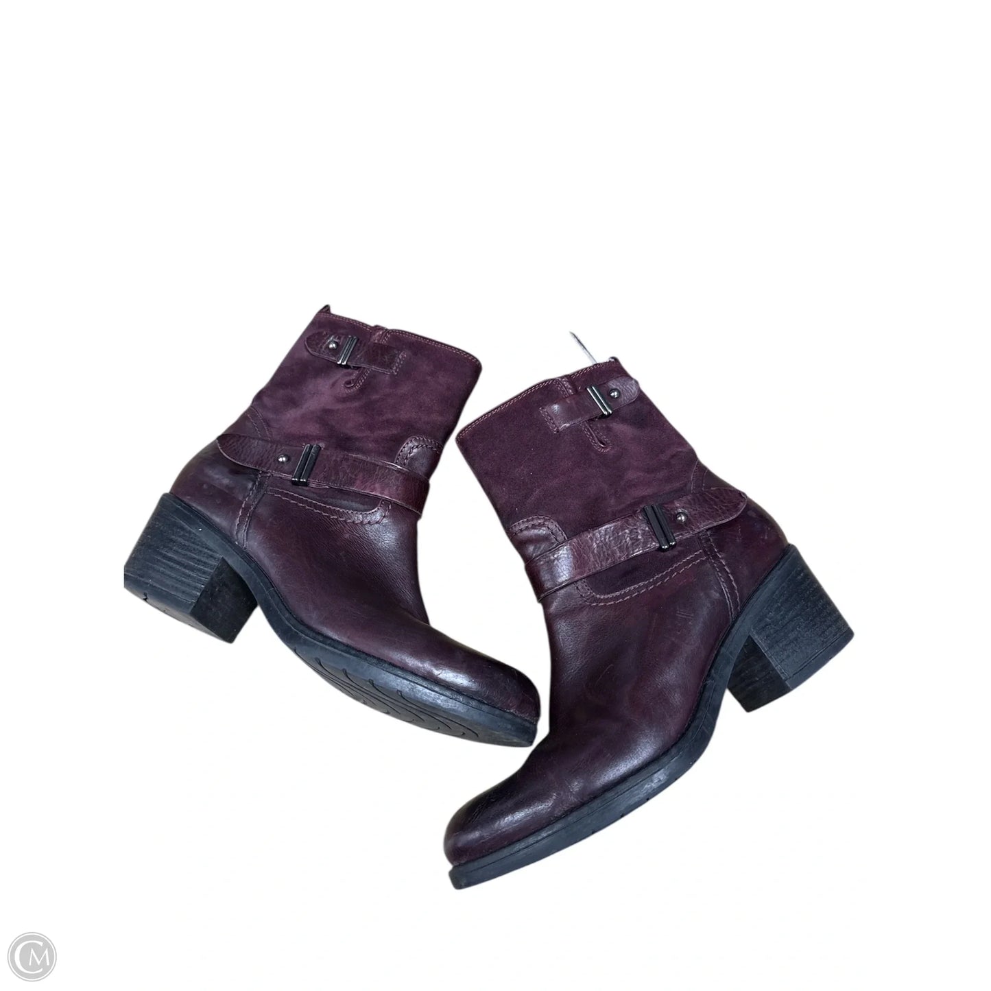 Boots Ankle Heels By Clarks In Purple, Size: 8