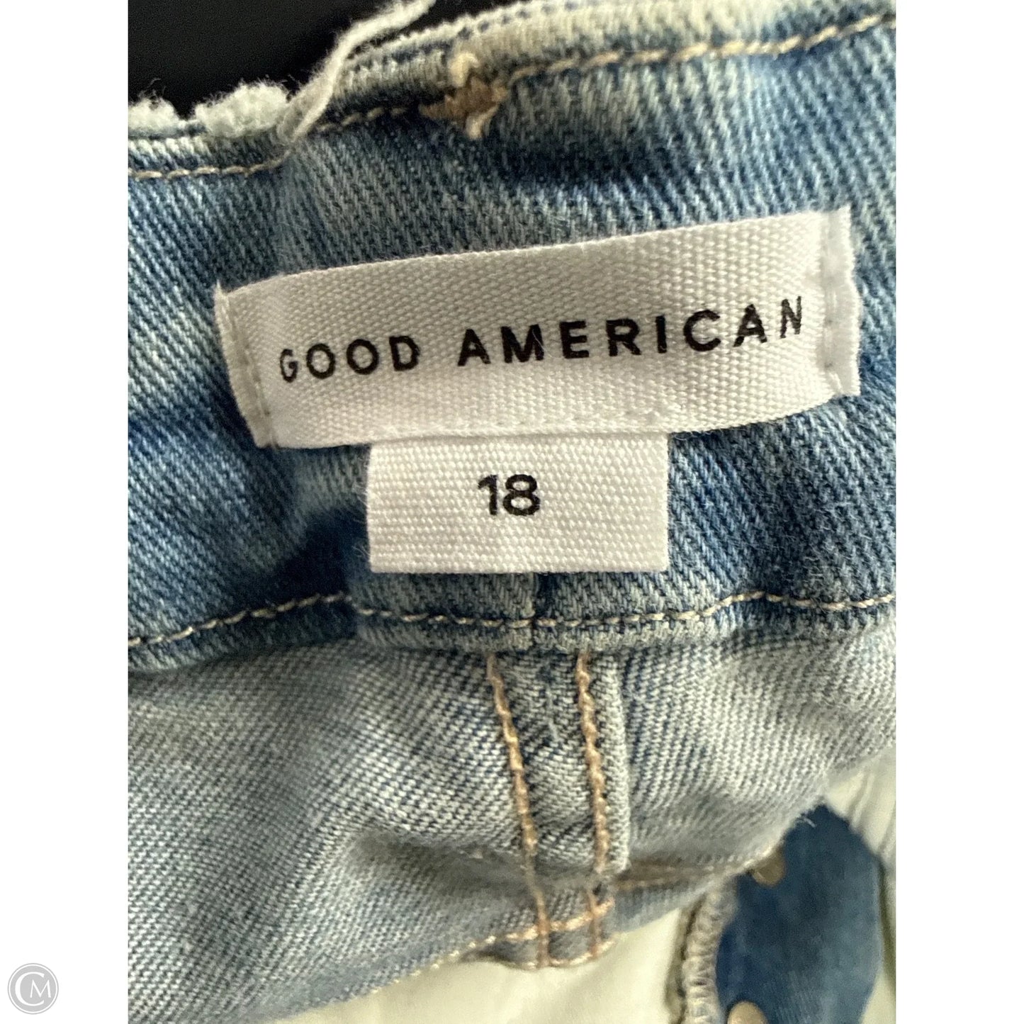 Jeans Flared By Good American In Blue Denim, Size: 18