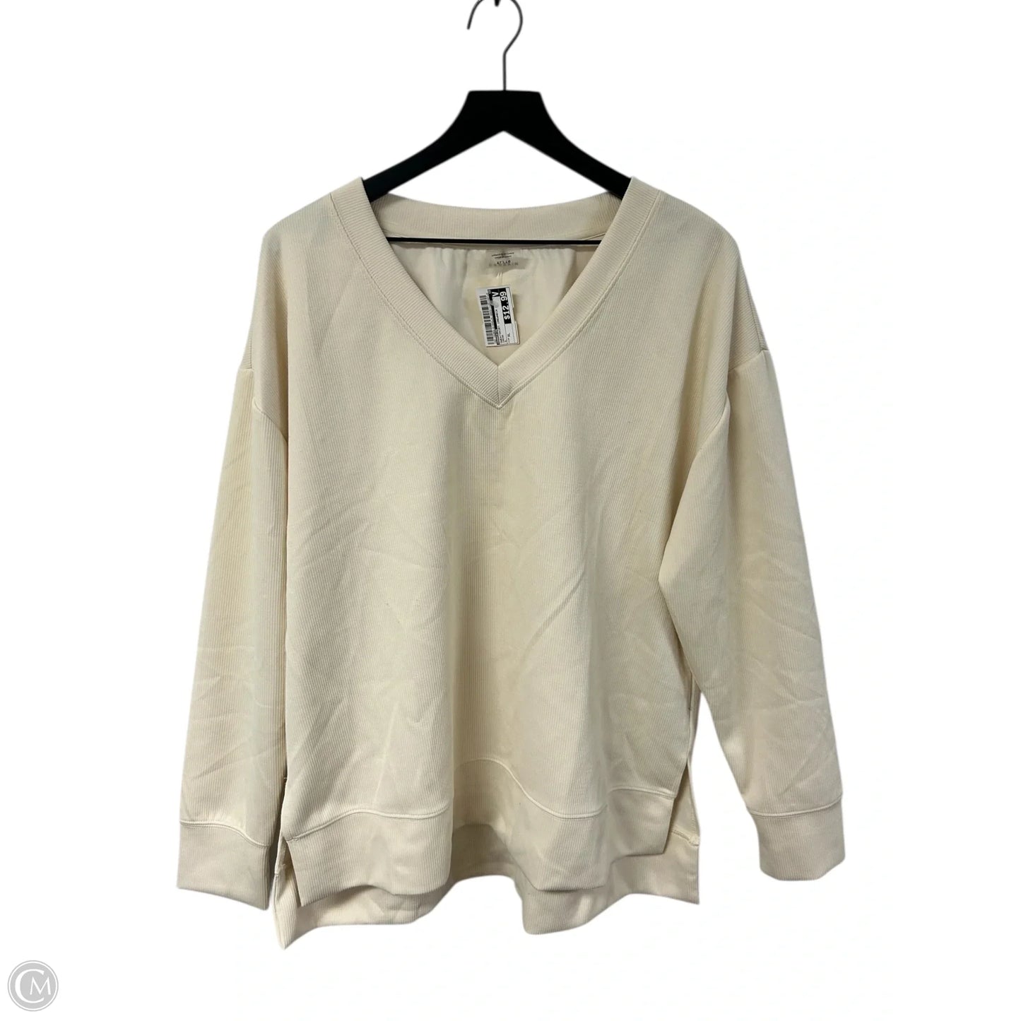 Sweatshirt Crewneck By Danskin In Cream, Size: Xl
