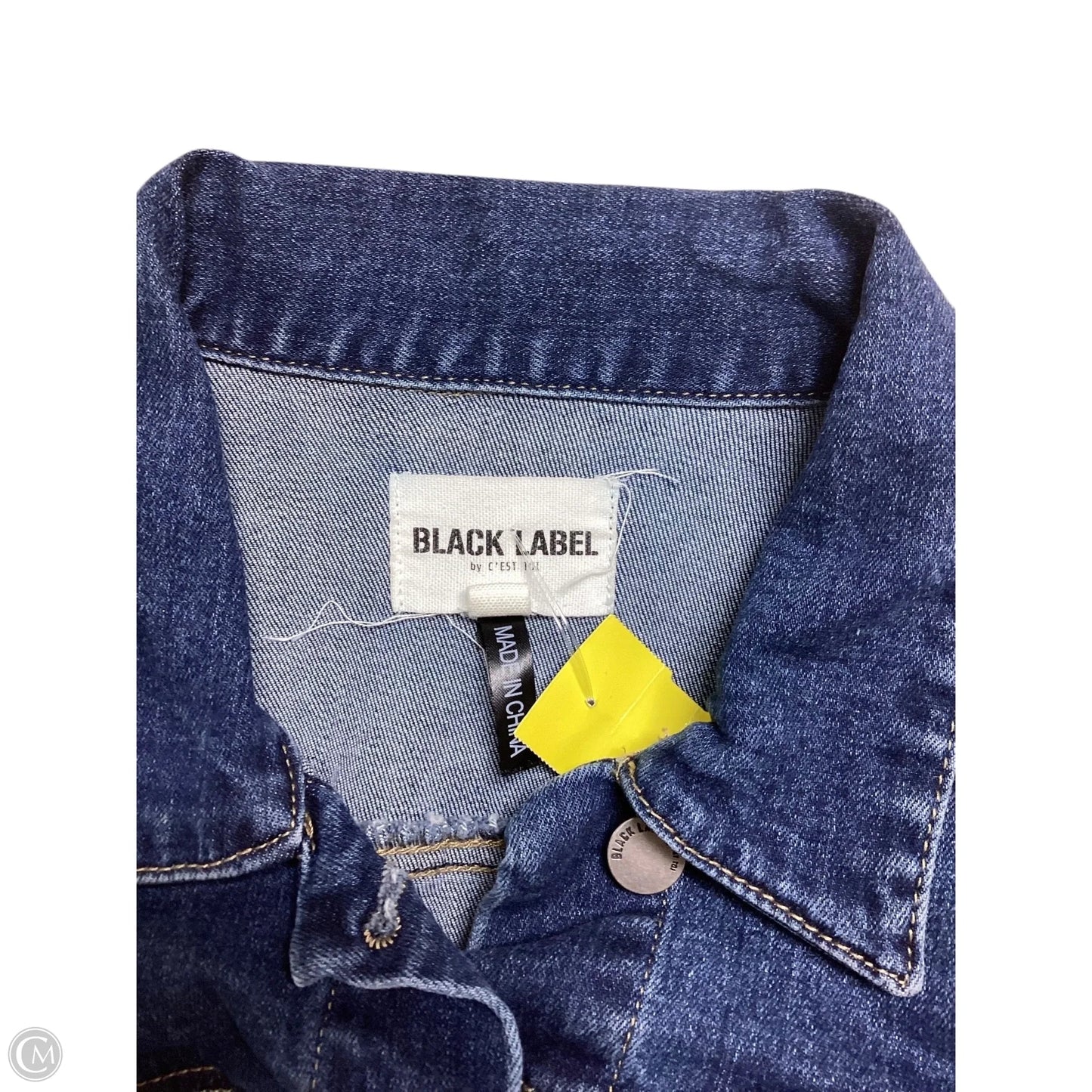 Jacket Denim By Black Label In Blue Denim, Size: S