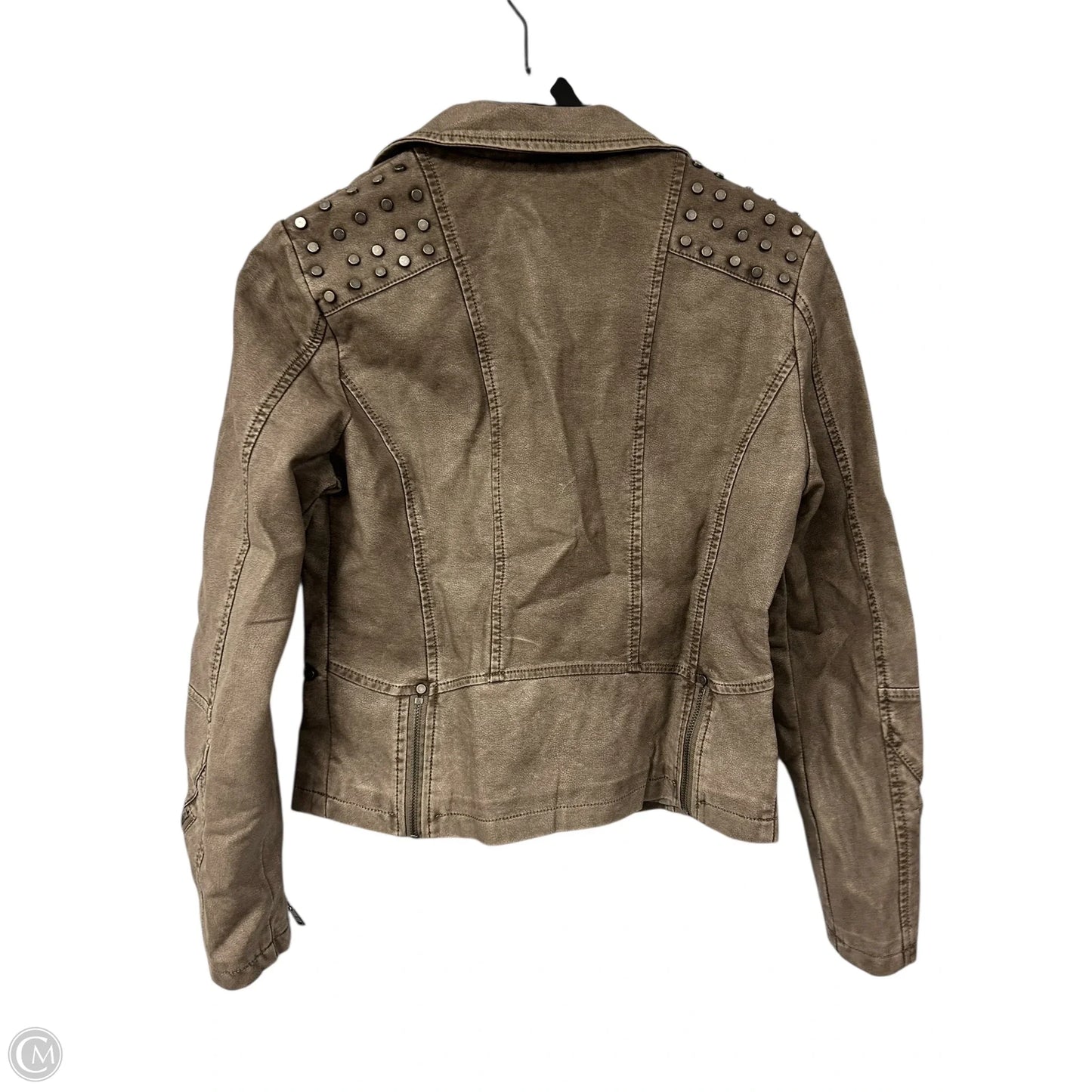 Jacket Moto By Clothes Mentor In Brown, Size: S