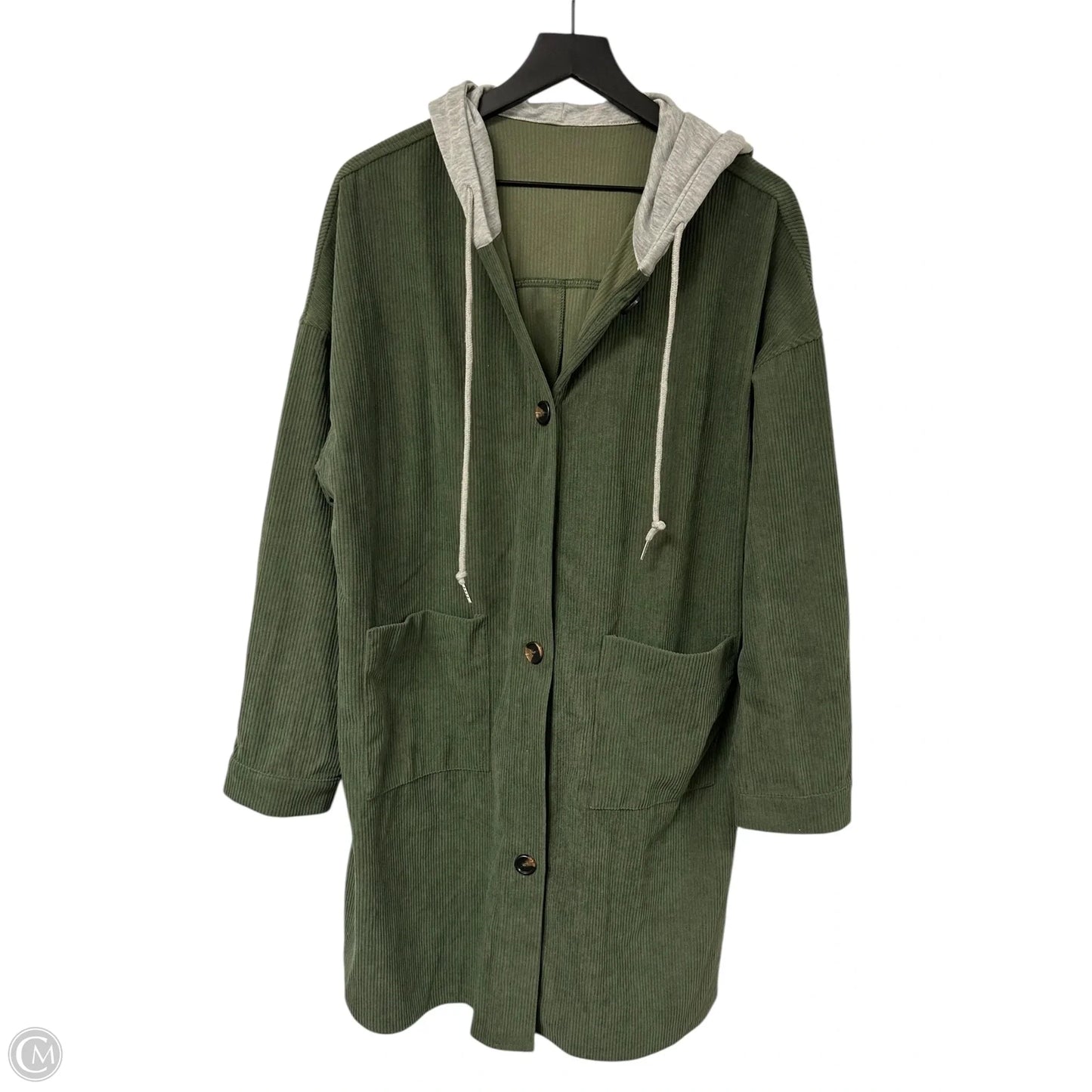 Jacket Shirt By Clothes Mentor In Green, Size: Xl