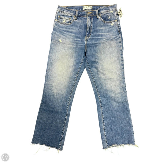 Jeans Cropped By Daze In Blue Denim, Size: 8