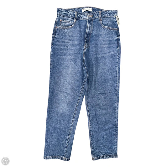Jeans Straight By Zara In Blue Denim, Size: 10