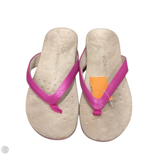 Sandals Flip Flops By Vionic In Pink, Size: 9