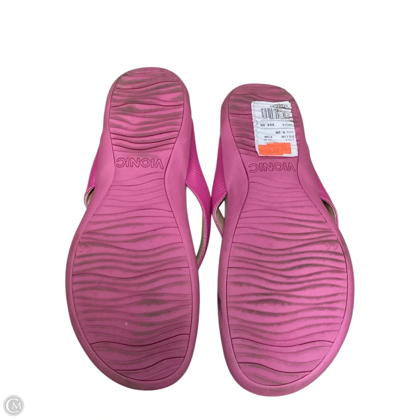 Sandals Flip Flops By Vionic In Pink, Size: 9