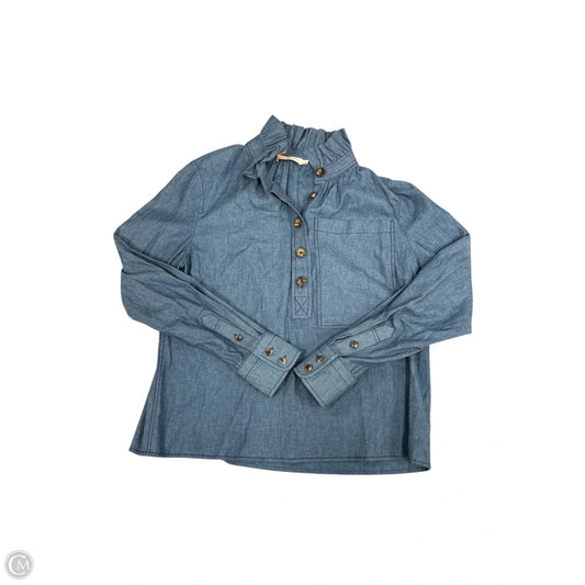 Top Long Sleeve Designer By Tory Burch In Blue, Size: 6