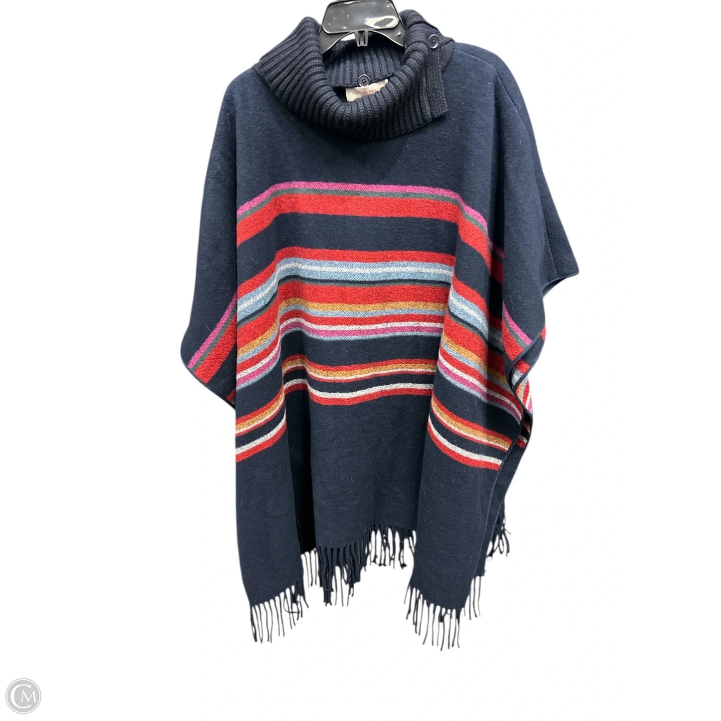 Poncho Designer By Tory Burch In Blue, Size: S