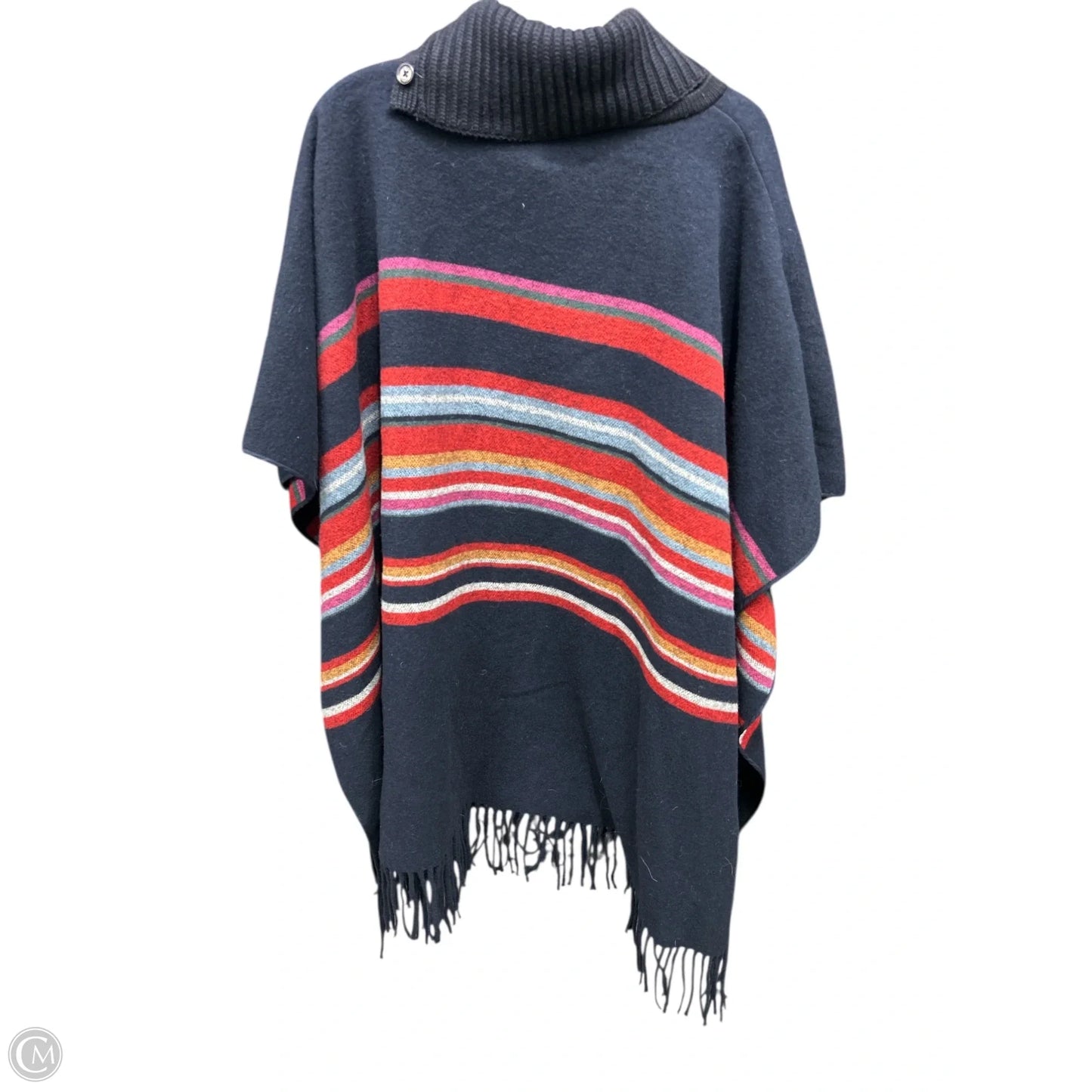 Poncho Designer By Tory Burch In Blue, Size: S