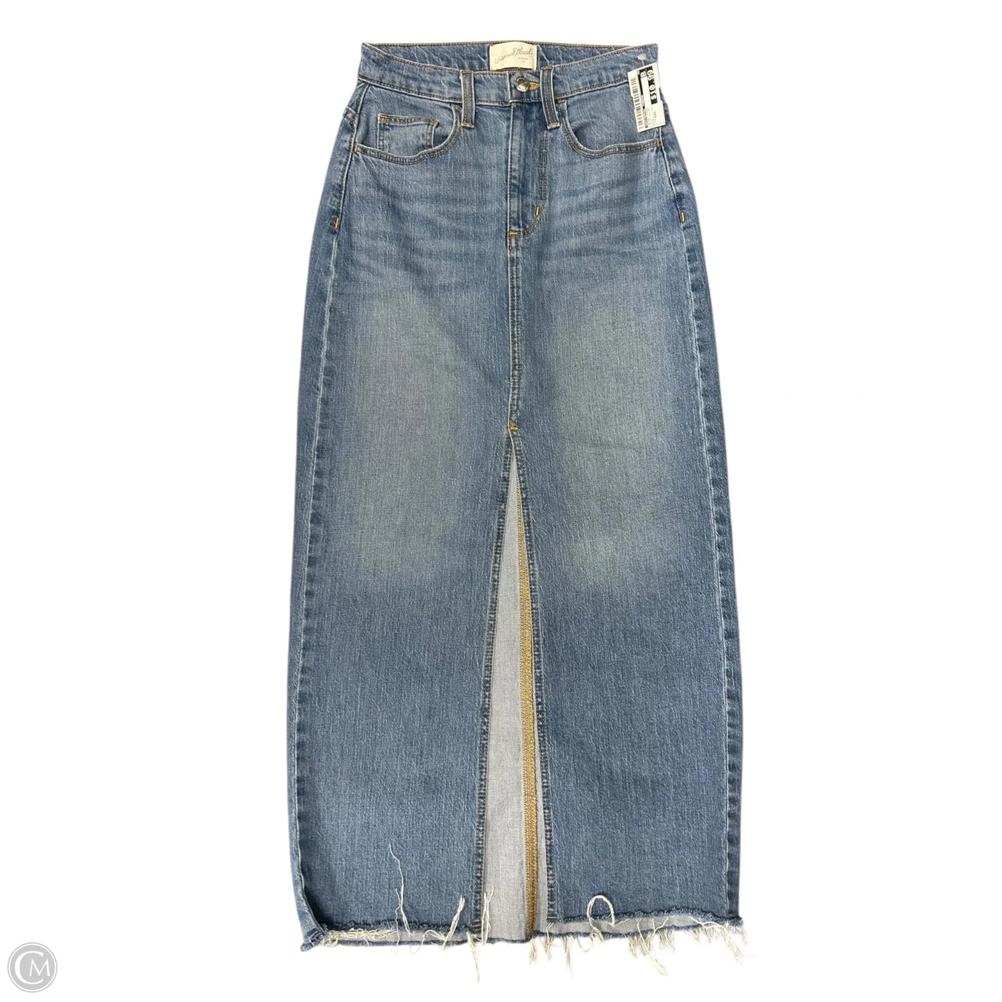 Skirt Midi By Universal Thread In Blue Denim, Size: Xxs