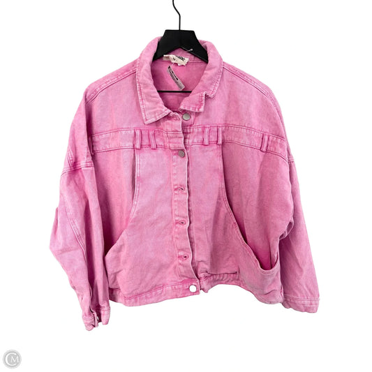 Jacket Denim By Savanna Jane In Pink Denim, Size: 1x