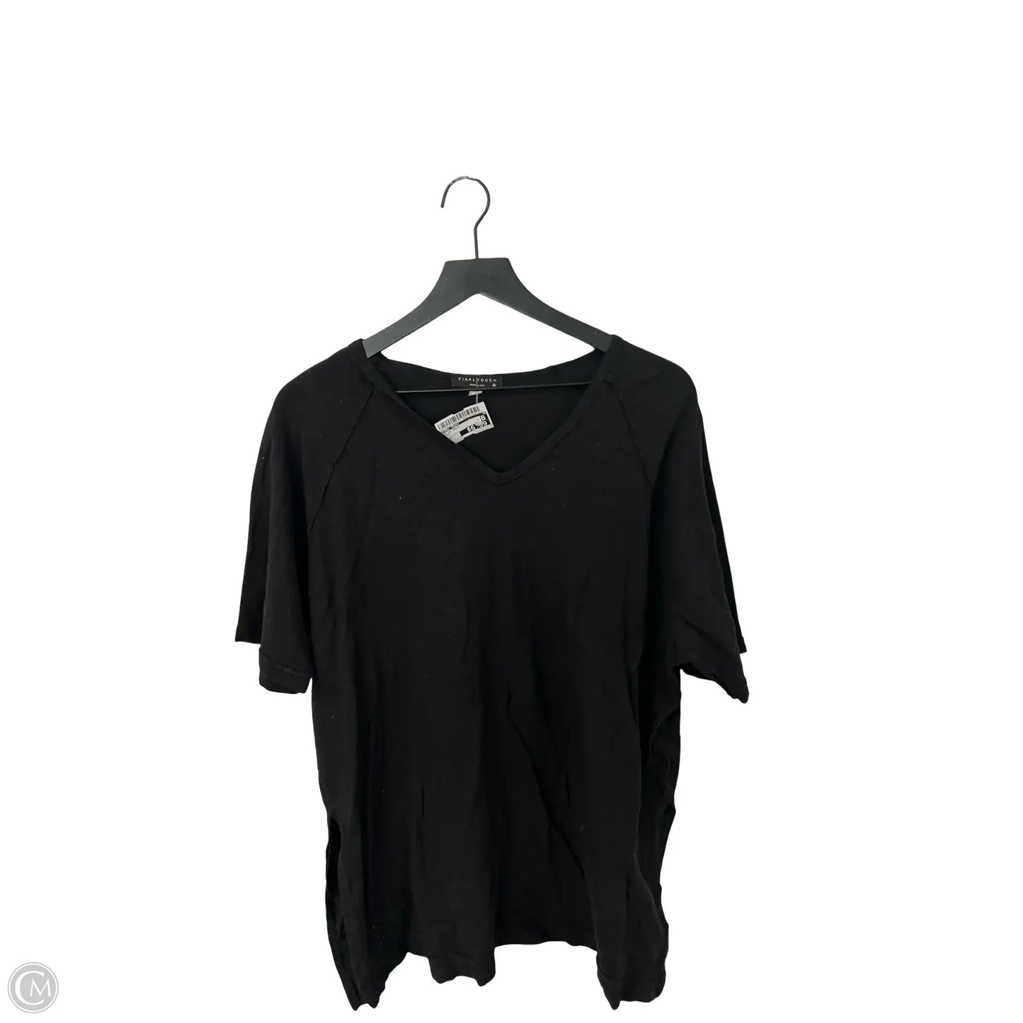 Top Short Sleeve Basic By Final Touch In Black, Size: M