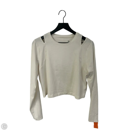 Athletic Top Long Sleeve Crewneck By All In Motion In Cream, Size: L