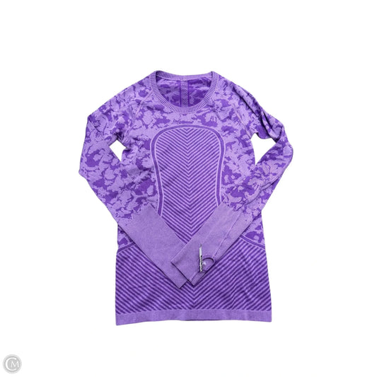 Athletic Top Long Sleeve Crewneck By Lululemon In Purple, Size: 6