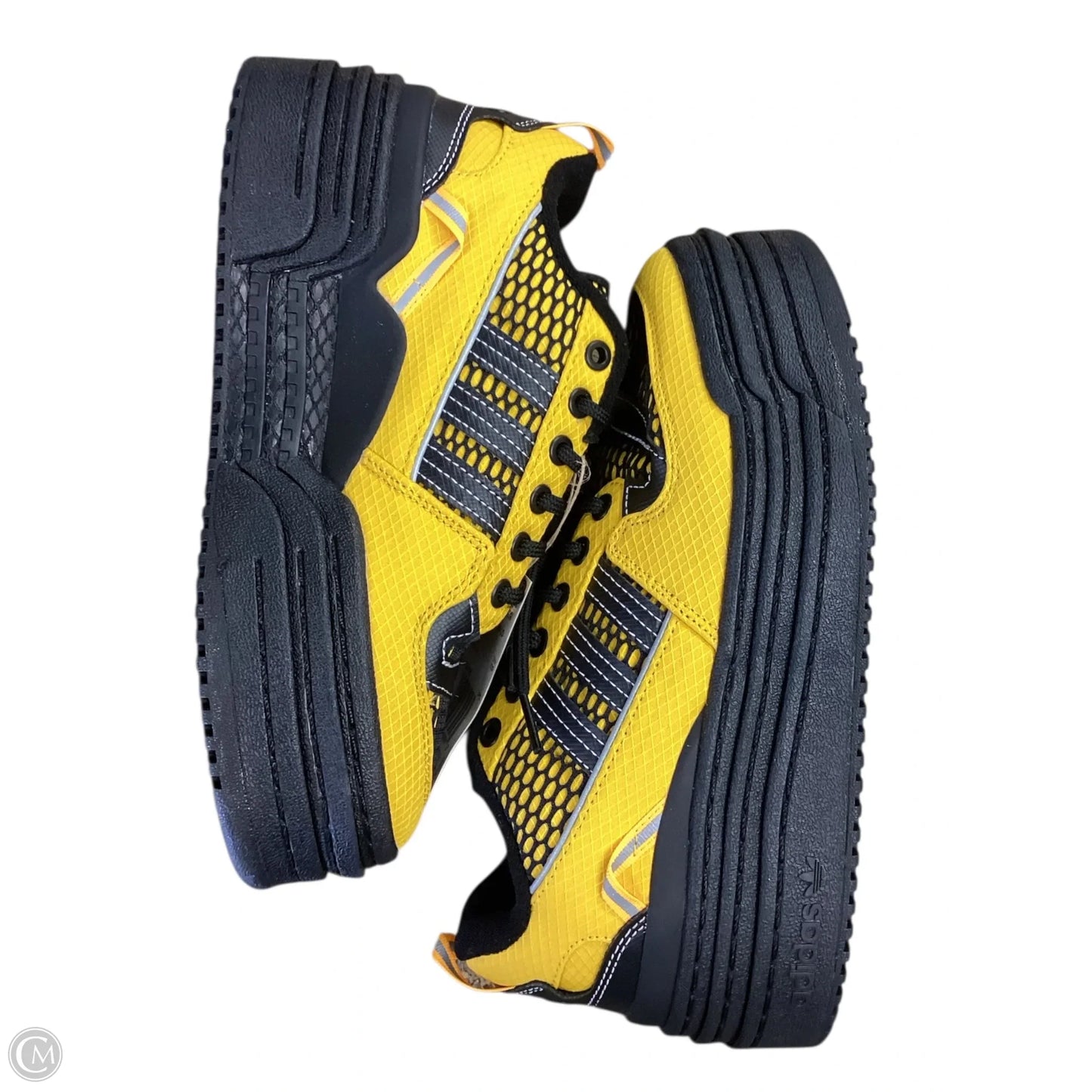 Shoes Sneakers By Adidas In Black & Yellow, Size: 7