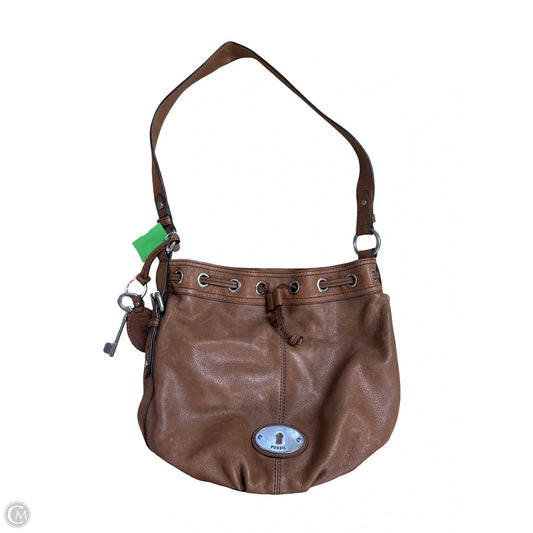 Handbag Leather By Fossil, Size: Large