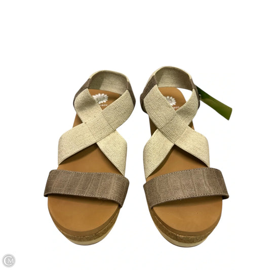 Sandals Heels Wedge By Yellow Box In Brown, Size: 7