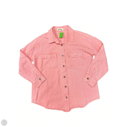 Jacket Denim By Peach Love Cream California In Pink Denim, Size: S