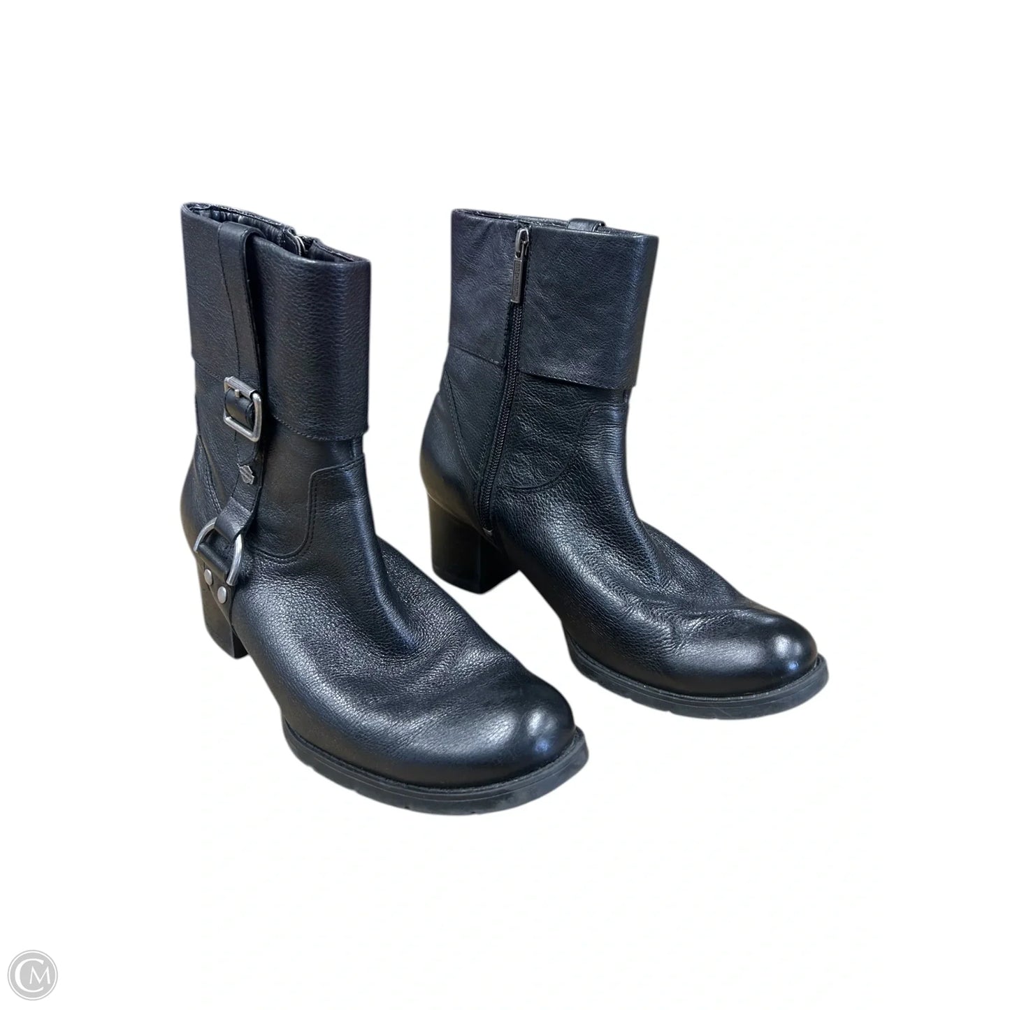 Boots Ankle Heels By Harley Davidson In Black, Size: 9