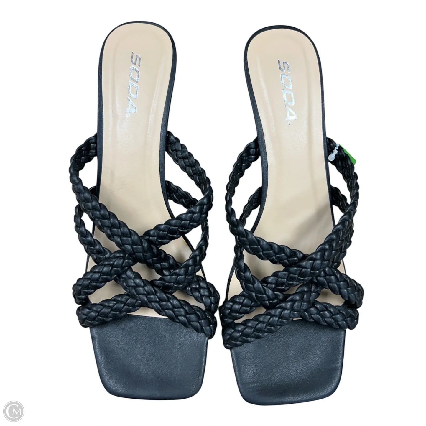 Sandals Heels Kitten By Soda In Black, Size: 10