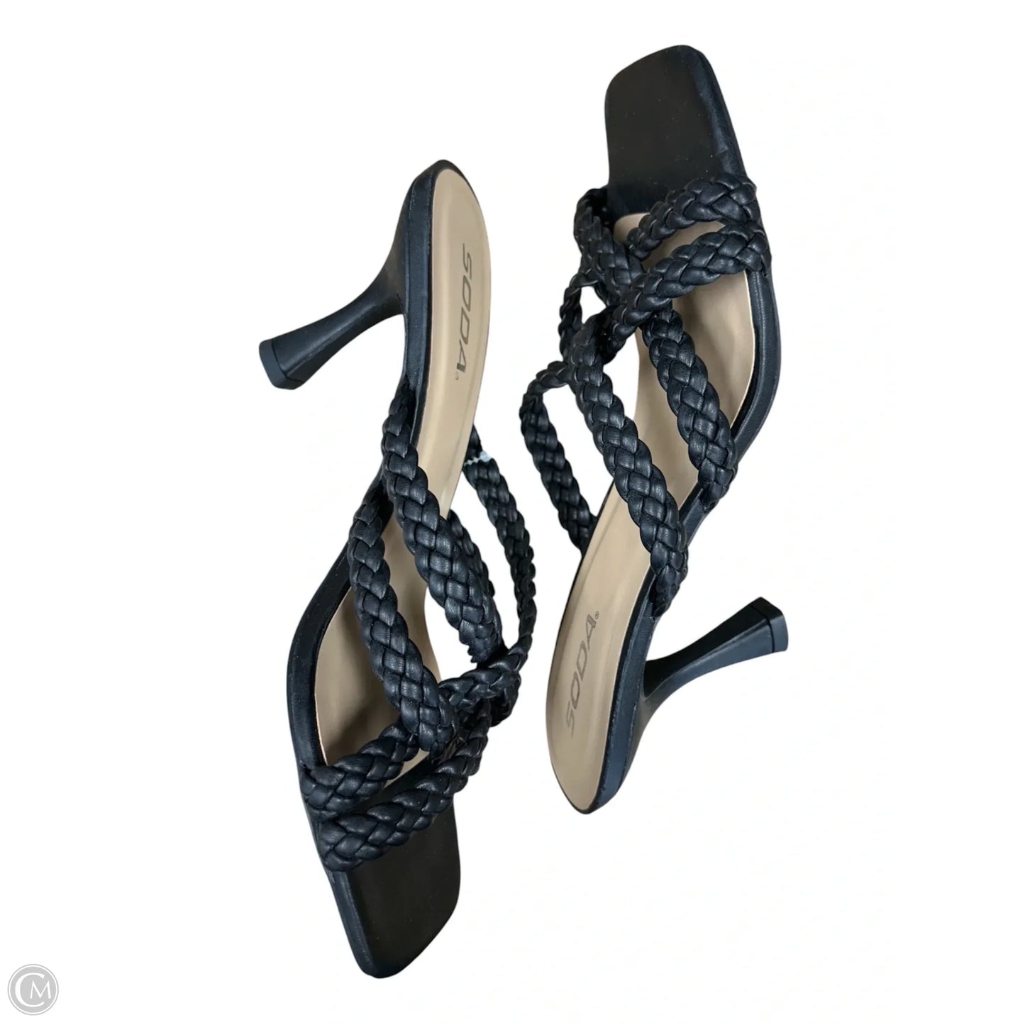 Sandals Heels Kitten By Soda In Black, Size: 10