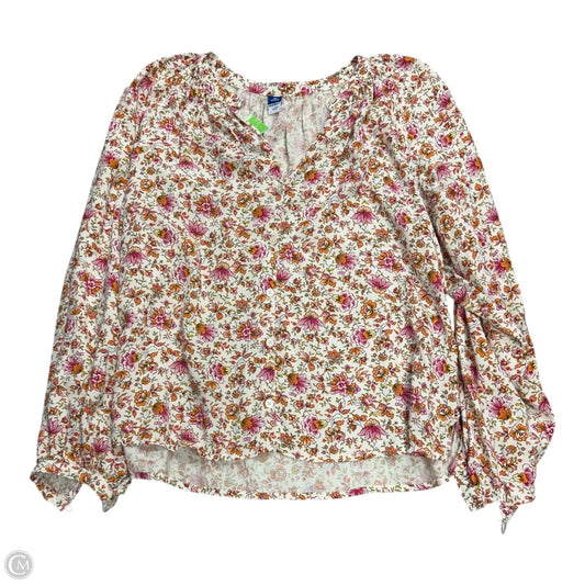 Top Long Sleeve By Old Navy In Floral Print, Size: Xsp