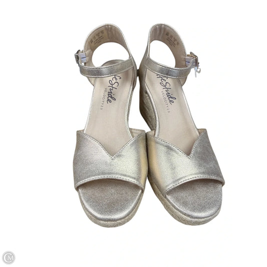 Sandals Heels Wedge By Life Stride In Gold, Size: 6