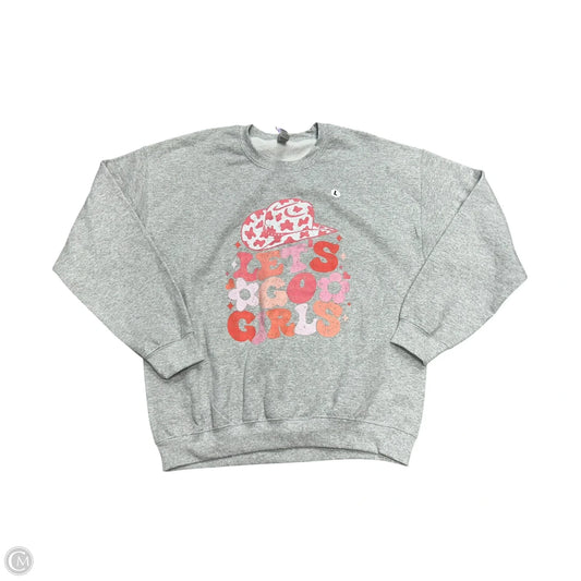 Sweatshirt Crewneck By Gildan In Grey, Size: L