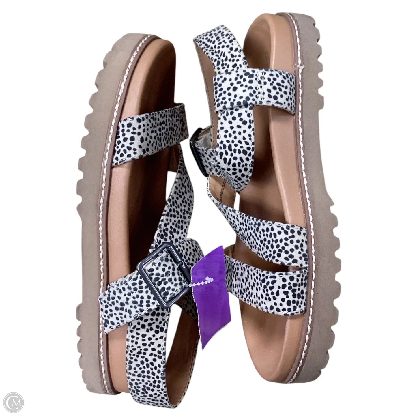 Sandals Flats By Universal Thread In Animal Print, Size: 6