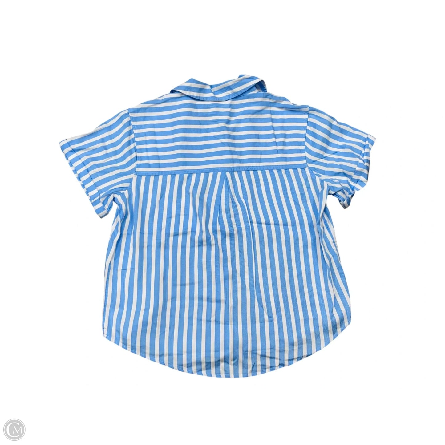 Blouse Short Sleeve By Members Mark In Blue & White, Size: S